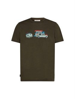 Icebreaker Men's Merino 150 Tech Lite SS Tee TRANSPORTAGE - Dk Loden - Kortærmet uldtrøje